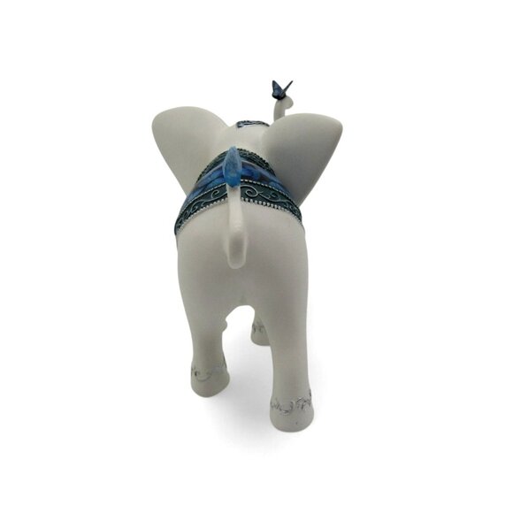 Hamilton Collection BLUE MAJESTY Elephant Figurine Butterfly and Floral Details - Picture 11 of 11